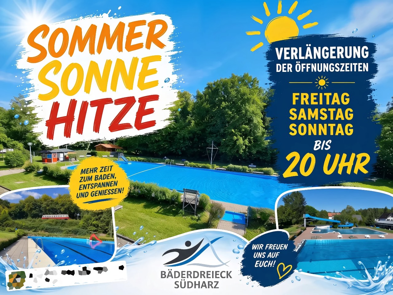 Bäderdreieck Südharz: jetzt länger baden bis 20 Uhr