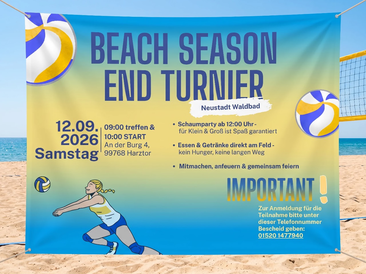 Beach-Volleyball zum Saisonende im Waldbad Neustadt